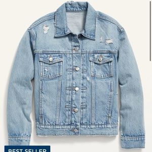 Old Navy “Distressed Classic Jean Jacket” petite small. Brand new with tags.